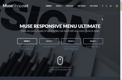 Muse mobile menu widget free